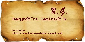 Menyhért Geminián névjegykártya